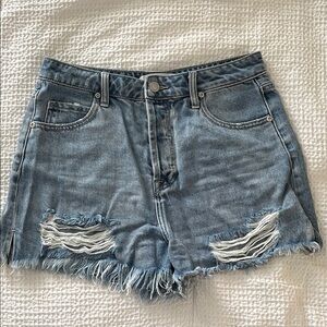 Endless Rose Blue Distressed Jean Shorts